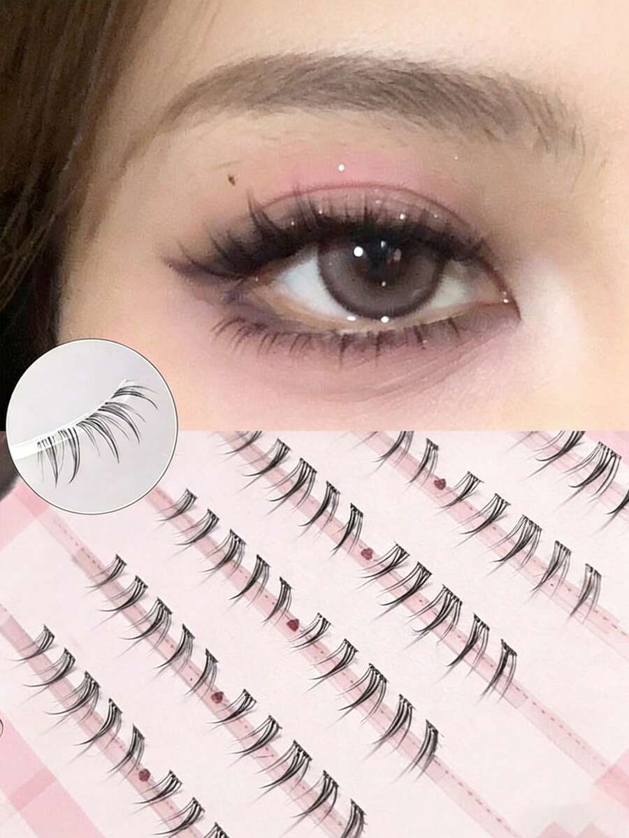 MIXIAOHE 向日葵假睫毛，轻盈浓密，瞬间打造卡通般迷人双眸，自然放大不夸张，日常淡妆适用，长度 5-7 毫米 - C - 查看 1