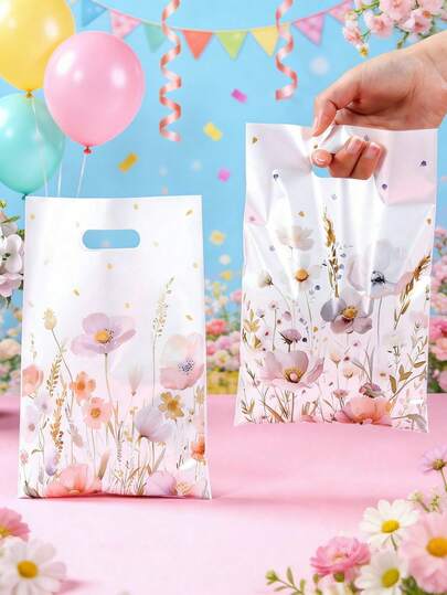 50pcs/Set Wildflower Gift Bags, Colorful Floral Gift Packaging Bags, Spring Party Favor Bags, Spring Wildflower Decor, Spring Floral Shopping Bags, Home Goods Storage Bags, Birthday Party Candy Bags, Home Gathering Tabletop Decor, Wedding Decor Gift Packaging Supplies, Baby Shower Decor, Kitchen Packaging, Spring Decor, Room Decor, Home Decor, Spring Gifts, Party Favors