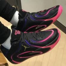 Nike Men's Jordan Tatsum 4 Leapf Basketball Shoes - Black/Pink - View 9