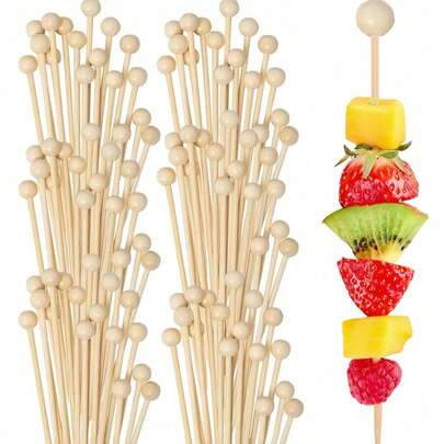 50/1 adet - Bambu Kokteyl Çubukları, 12 cm, Mezeler, Aperatifler ve Kokteyller İçin Uygun, Partiler, Günlük Yemekler İçin İdeal, Doğal Malzeme, Pasta Süslemesi, Meyveler, Tatlılar, Bebek Partileri, Doğum Günü Partileri, Düğünler İçin Kullanılabilir, Mükemmel Parti Malzemeleri.