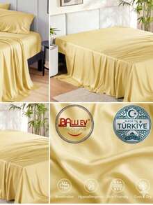 Hotel Quality Luxury Flat Sheet – Wrinkle-Free Solid Blue Bedding - Yellow - View 13