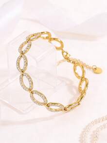 Camhanno 时尚优雅不锈钢手链，浪漫经典，女士礼物，1件装 - 款式3 - 查看 3