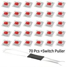 50pcs/100pcs Practical Blue/Black/Red/Brown Mechanical Keyboard Switches, Hot-Swappable Cross Axis Core - With Keycap Puller - Multicolor - View 34