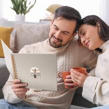 8" X 8" Handmade DIY Photo Album, 40 Pages/20 Sheets, Hard Cover Linen Paper Album, Suitable For Wedding, Anniversary, Family Use - A - View 7