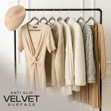 20-Pack Plush Clothes Hangers, Velvet Hangers,Luxurious, Traceless, High-Load-Bearing Wardrobe Hangers, Suitable For Clothing Storage In Bedrooms, Balconies, And Bathrooms, And Can Be Used To Hang Shirts, Coats, Dresses, Pants, Etc. - 灰色20pcs - 查看 3