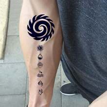 AMIFANS Elemental Swirl & Nature Symbol Temporary Tattoos, Semi-Permanent Tattoos, Lasting 1-2 Weeks, Durable Tattoos, Fruit Juice Tattoos, Realistic Tattoos, Romantic Tattoos, Fake Tattoos, Waterproof, Real Tattoo Appearance, Niche Design Tattoos, Fruit Tattoos, Plant Tattoos - Black - View 4