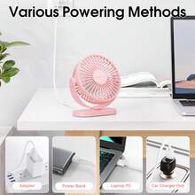 Sweetfull Mini Desktop Electric Fan, 3-Speed Adjustable/USB Cable Powered/With Hook/Suitable For Spring And Summer Use, Applicable For Study, Bedroom, Living Room, Office, Lounge - USB Powered Version - View 5