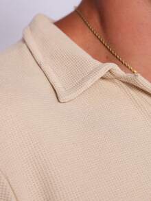 Italian Polo Shirt Made Of Knit Fabric With Elastane. - 米色 - 查看 5