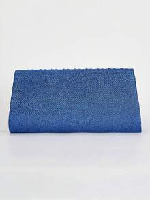 Bolso tipo cubo ligero, estilo casual de negocios, decorado con pedrerí, diseñcon cordóajustable. - azul real - Ver 4