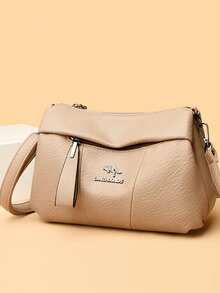 正品时尚奢华女士包包设计师高品质柔软皮革斜挎包女士单肩包 2025 - 米色 - 查看 1