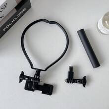 1件裝黑色掛頸手機支架，可快速切換橫向與縱向模式，適用於運動攝影機，可掛在脖子上隨時隨地拍攝，懶人必備手機支架 - 手機掛脖支架 - 查看 7