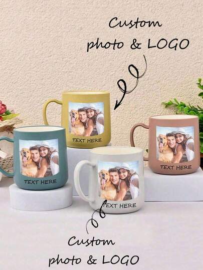 Personalized Photo Coffee Mug, Customized Water Bottle, Personalized Name Ceramic Mug, Personalized Anniversary Mug, Personalized Gifts (For Family, Women, Men), Holiday Gifts
