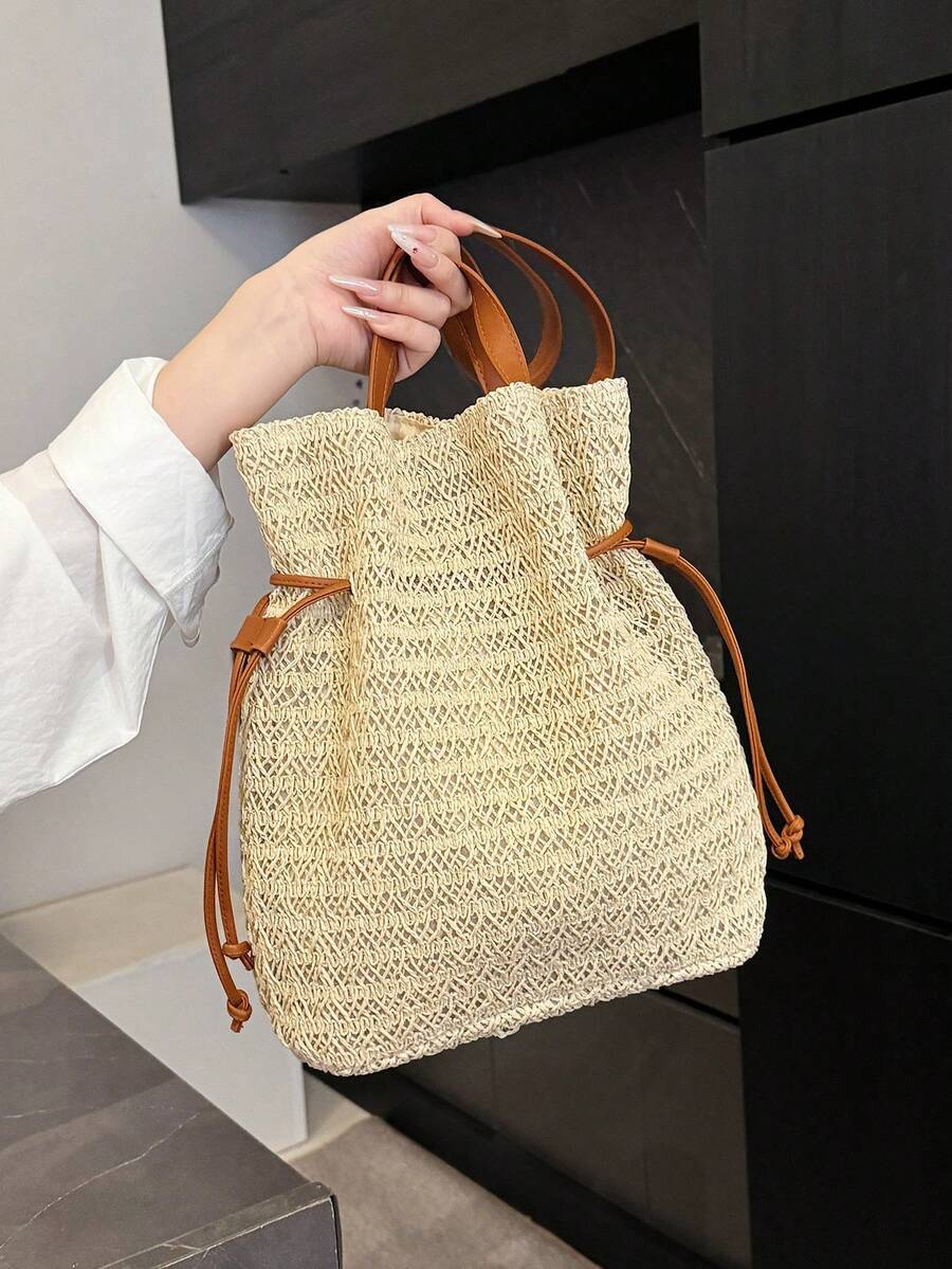 Niche Design Sense Shoulder Bag, New Commuter Bag With High-End Feel, Versatile & Large Capacity Durable Handbag - Beige - View 1