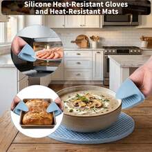 Soporte de acero inoxidable resistente al calor - Bandeja multiusos para herramientas de cocina - Escurridor de fregadero y platos - Clip para platos y tazones - Juego resistente al calor - Azul - Ver 5