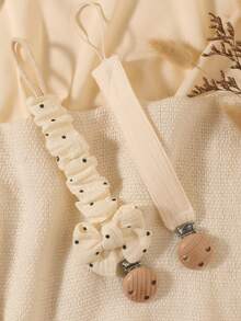 2 st nappkedja för baby, trendig tryckt napphållare och tränapphållare med 3 hål, lämplig för både pojkar och flickor, daglig användning och present - Multifärgad - Visa 23