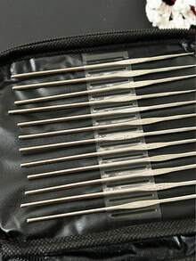 22pcs Crochet Hook Set, Iron Oxide Single Crochet Needles, Knitting Tools - Alumina Crochet Hooks In Bags - View 6