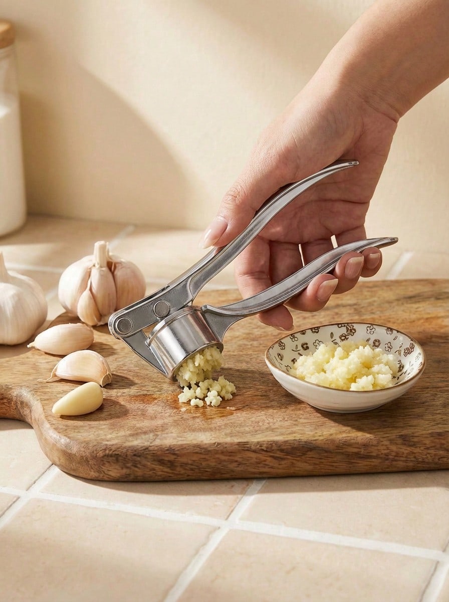 Cirelle 1pc Stainless Steel Garlic Press, Manual Garlic Mincer, Ginger Mincer, Kitchen Gadget, Rust-Proof Professional Garlic Mincer Tool, Easy To Squeeze, Easy To Clean, Vegetable Fruit Tools, Kitchen Items, Household Must-Haves,Creative Kitchen Tools,Suitable For Hotels, Restaurants, Kitchenware And Seasoning Spice Tools, Kitchen Accessories - Silver - View 1