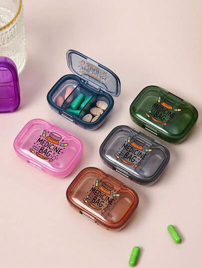 Portable Pill Organizer, Mini Pill Box Weekly Daily Medicine Divider Tablet Storage Case, Compact Travel Pill Container Small Medicine Organizer With Dustproof Lid, Durable ABS Tablet Holder Medication Storage Box For Vitamins Supplements Pills, Suitable For Work, Travel, Office, School, Outdoor, Daily Use, Medicine Organizer For Women Men Seniors Travelers, Ideal Gift For Family, Parents, Friends, Care Gift, Holiday Gift