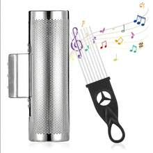 Instrumentos musicales de percusión agitador de acero inoxidable de 8 pulgadas con raspador, Instrumento percusión Acero Inoxidable, Instrumentos Musicales para Adultos, Metal, Herramienta Entrenamiento Musical con raspador y Mango ergonómico - Plateado - Ver 1