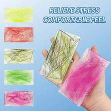 1/2/5件装 4.7*2.4英寸 硅胶去角质舒缓焦虑玩具，去角质焦虑垫，成人减压玩具，派对礼品，礼物填充物 - 彩色 - 查看 1