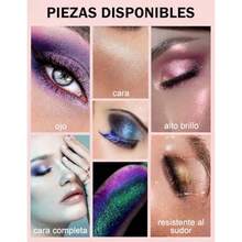 Erinde Sombra de Ojos Individual Camaleón Brillo Metálico con Cambio de Color Multicromo Sombra de Ojos de Larga Duración y Resistente al Agua de Alta Pigmentación Fácil de Mezclar #10 - 10 - Ver 5