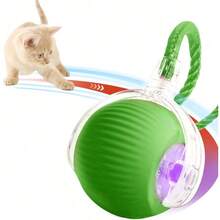 Interactive Cat Toy Ball - Rechargeable Automatic Rolling Ball With 3 Modes & Obstacle Avoidance For Indoor Kittens To Relieve Boredom - màu xanh lá - Xem 6