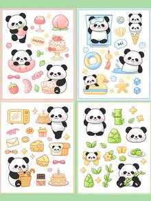 10张全新卡通贴纸套装，创意PET高品质防水贴纸，独特女孩设计，适用于剪贴簿、文具等。 - 動物 - 查看 10