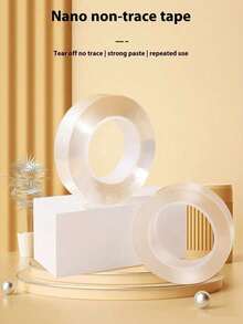 3 piezas/1 pieza Cinta adhesiva transparente reutilizable de doble cara, adhesivo fuerte, cinta adhesiva transparente de doble cara multiusos y resistente al agua - Adecuada para el hogar, la cocina, la oficina y el automóvil, cinta adhesiva de doble cara súper resistente - transparente - Ver 6