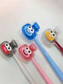 Funda protectora para cepillo de dientes con forma de cara alegre, soporte para almacenamiento de cepillo de dientes de dopamina, estuche de viaje para cepillo de dientes con orificios de ventilación, caja de almacenamiento de cepillo de dientes de viaje, clip de protección portátil para cabezal de cepillo de dientes - Multicolor - Ver 8