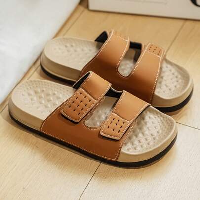 Dép lê đế dày đa năng mùa hè, thiết kế sọc tối giản, dép lê thời trang nhẹ nhàng, thoải mái dùng trong nhà và ngoài trời, cực kỳ mềm mại và nhẹ, phù hợp cho phòng tắm, văn phòng, bãi biển và các cặp đôi.