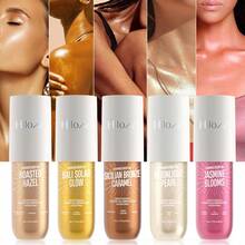 HLLOZZI 80ml Natural Glow Body & Face Highlighter Oil Lightweight, Non-Greasy Texture. Available In 5 Colors. A Multi-Purpose Liquid Highlighter For The Face, Body, And Hair. Enhances Facial And Body Contours For A Three-Dimensional Sculpted Look. A Must-Have For Parties, Festivals, Weddings, Carnivals, And More. - 彩色 - 查看 1