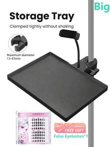 yelix A Set Of Eyelash Storage Tray, Multifunctional Adjustable Phone Holder And Tray Eyelash Extension Auxiliary Tools Lash Tools Organizer False Lashes Tech Supplies - Black - View 2