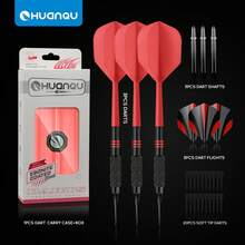 HUANQU 3pcs High-Quality Darts Set, Comes With Protective Storage Case (With Carabiner For Easy Carrying). Includes 3 Complete Soft Darts, 3 Dart Shafts, 3 Standard Dart Flights, And 20 Safety Dart Tips. Precise And Durable, Suitable For Indoor/Outdoor Leisure, Daily Practice Or Competition, Perfect Gift - Multicolor - View 10