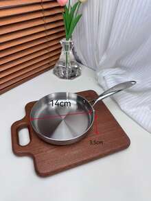 304不锈钢平底煎锅，小号煎锅，适用于煎蛋、牛排、烹饪酱汁、加热油，兼容电磁炉和燃气灶，尺寸14厘米-18厘米 - 查看 12