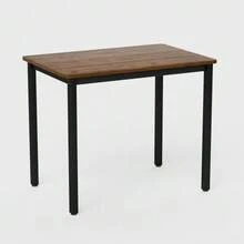 Dining Table And Chairs Set, Bar Table With 2 Benches, Kitchen Table With Chairs, Industrial Style Breakfast Table For Kitchen, Living Room, Reception Room, Rustic Brown And Black - Brown + Black - View 6