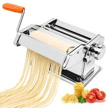 Rigogo Heavy Stainless Steel Pasta Machine, Hand-Operated, 3-In-1 Pasta Maker With 3 Attachments For Spaghetti, Tagliatelle & Lasagne, Robust & Durable For Home Use XH-SDMTQ-UK - Silver - View 11