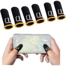 Black Breathable 3 Pair Black Patterns Gaming Finger Sleeves Fingertips Gameler Sweatproof Games-Slip Thumb GR9l5 GlovesFinger Sleeve For Gaming Cell Phone Gaming Finger Sleeves Spring Gift - As Pic - View 8