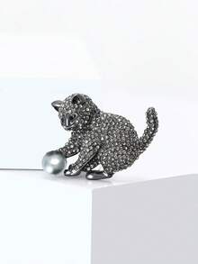 Cute Rhinestone Cat Brooches - Fashion Animal Pins For Women Unisex Casual Party Jewelry Accessories / Friends Gifts Badges Decoration - Cat - View 15
