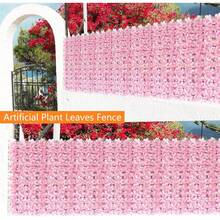 1pc Pink Artificial Petal Fence, Expandable Privacy Barrier, Garden Fence, Plastic Petal Panel, Suitable For Home Decor, Room Decor, Wall Decor, Wedding Decor, Bedroom Decor, Balcony Decor, Garden Decor Outdoor, Garden Fence, Fence Panels Outdoor, Balcony Privacy Screen, Fall Home Decor, Halloween Decor - Multicolor - View 7