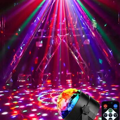 LED Party Lights With Remote Control - DJ Lights, RGB Disco Ball, Sound Activated Strobe, 7 Lighting Modes For Home Party, Birthday, Karaoke, Wedding And Nightclub