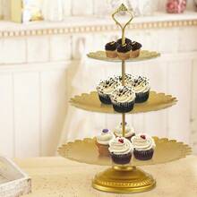 10 Pieces Gold Metal Cake Stand Set, Cupcake Holder Pastry Candy Fruits Serving Plate, Gold Dessert Table Stands And Trays Set For Wedding Birthday Baby Shower Bridal Shower Tea Party - mặc định - Xem 8