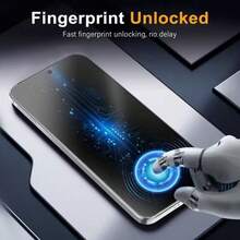 3 piezas Protector de pantalla de vidrio templado compatible con Samsung Galaxy S26 Ultra/S25/S24/S23 FE Plus, compatible con fundas de teléfono, anti-arañazos, desbloqueo de huella dactilar ultrasónico, película protectora de alta definición - transparente - Ver 4