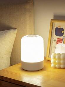 1pc LED Remote Control Night Light, Rechargeable Desk Lamp, Bedroom Bedside Lamp, Touch Sensor For Nighttime Feeding, Eye-Caring Sleep Light - White - View 5