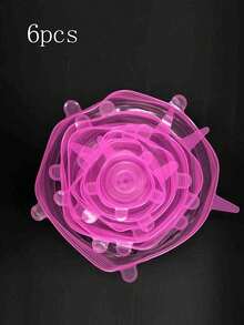 LINKOOL 6pcs Silicone Universal Bowl Lid, Pot Lid, Food Can Lid, Reusable Food Preservation Plastic Film, Kitchen Accessories - Multicolor - View 17