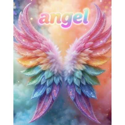 1pc DIY Diamond Art Kit - Angel Wings Pattern, Round Diamond Mosaic Art Craft Set, Suitable For Beginners, Home Wall Decor, Unique Gift, No Frame