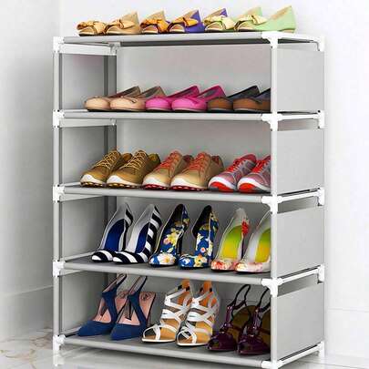 1pc Multi-Tier Plastic Shoe Rack, Freestanding Shoe Organizer, Easy To Assemble Shoe Storage Rack, High Capacity Shoe Shelf, Suitable For Entryway, Hallway, Bedroom, Bathroom, Living Room
