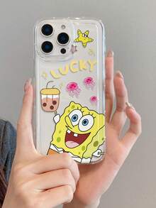 SpongeBob SquarePants 1pc Fashionable Creative Cartoon SpongeBob Jellyfish Star Pattern Perforated Airbag Shockproof Phone Case Compatible With Samsung/Compatible With IPhone 17/16/15/14/13/12/11 Pro Max/12 Pro/14 Plus And Other Models - Multicolor - View 7