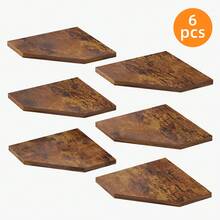 Tomnk Set Of 4/6 Floating Corner Shelves, Wall Shelves, Wall Decor, Room Decor, Rustic Wood Wall Mounted Storage & Display Shelves For Bathroom, Kitchen, Living Room & Bedroom Organization - 彩色 - 查看 17