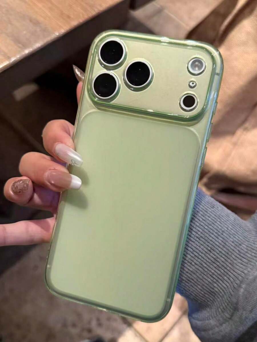 Ốp lưng điện thoại bảo vệ camera trong suốt bóng bẩy tối giản cho iPhone 17 Pro Max, 17 Pro, 17 Air, 16 Pro Max, 15, 14, 13 Pro Max, mặt lưng trong suốt mờ.