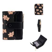 Original Bear Print Women's Wallet, Fashionable Japanese Style Short Wallet, Multi-Card Slots Zipper Coin Purse, Convenient Card Holder Clutch - Multicolor - View 18